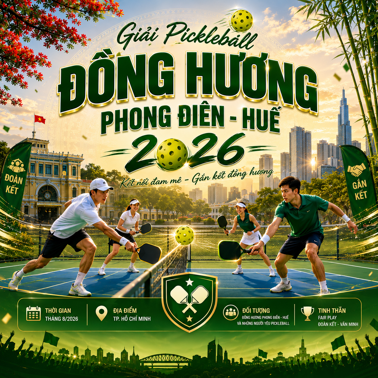 Giải pickleball thiện nguyện HĐH Phong Điền - Huế 2026